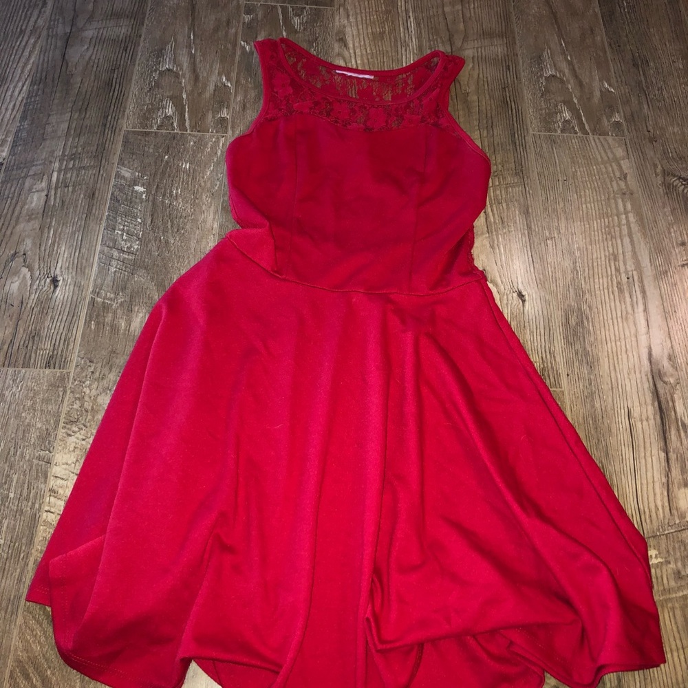 Adorable red lace dress